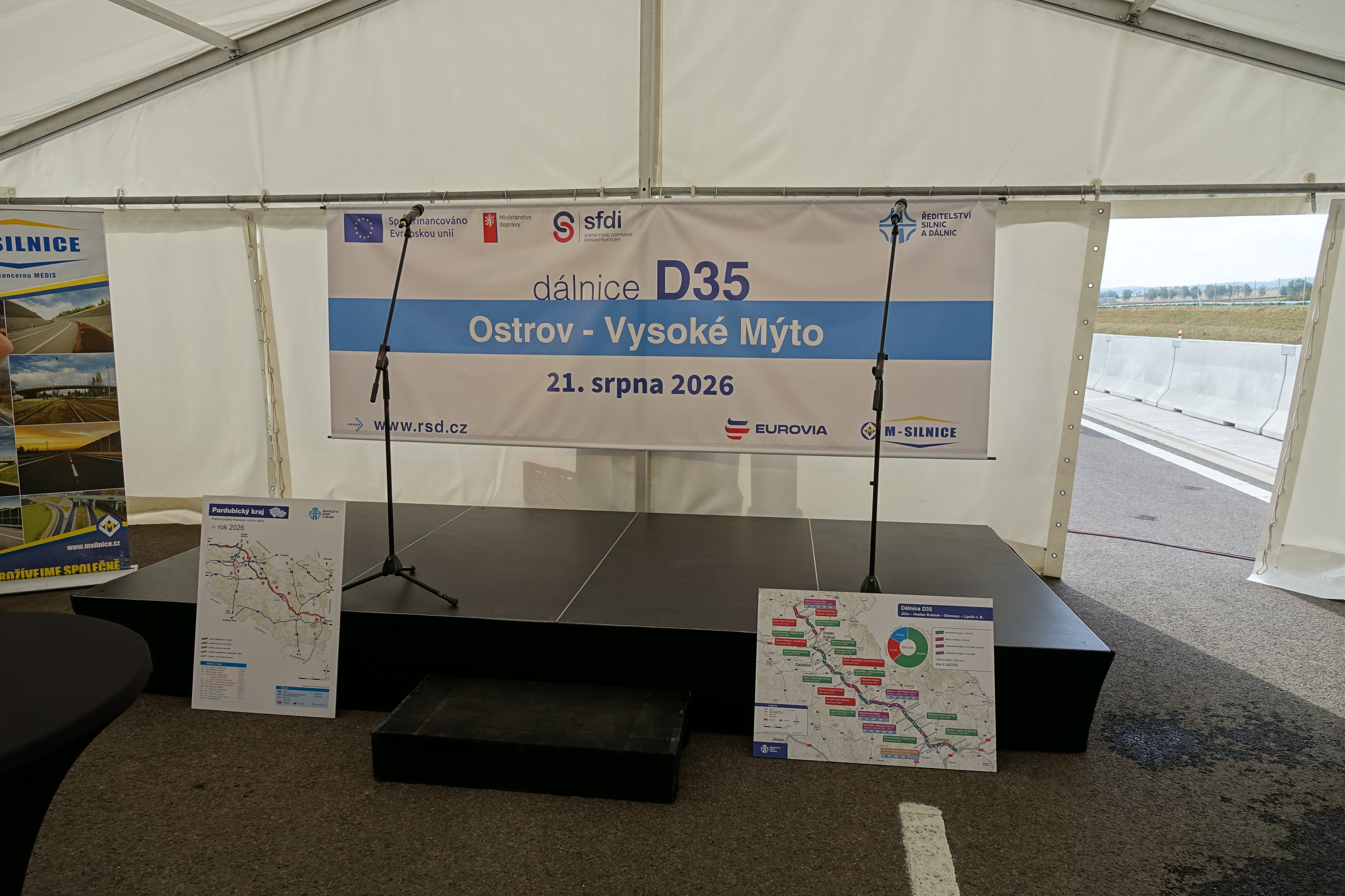Slavnostní otevření úseku D35 Ostrov–Vysoké Mýto, 21. srpna 2026.